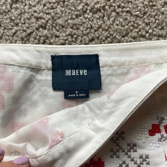 Maeve Anthropologie Blooma Cross Stitch skirt size 6 Pom - Picture 4 of 4